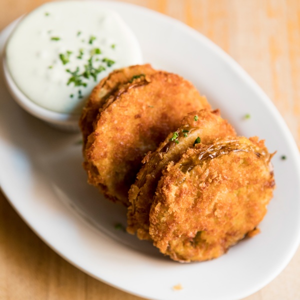 Side: Fried Green Tomatoes with jalapeño sour cream