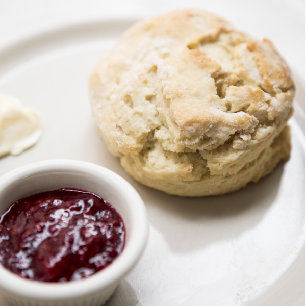 Side: Biscuit with Butter and Raspberry Jam